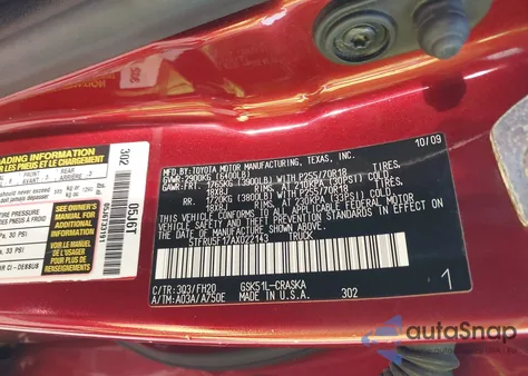 2010 Toyota Tundra Grade V6 z USA, uszkodzony, nr VIN 5TFRU5F17AX022143